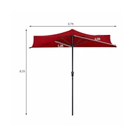 9 Feet Patio Bistro Half Round Umbrella without Weight Base