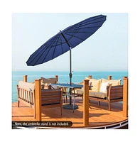 9 Feet Round Patio Umbrella with 18 Fiberglass Ribs