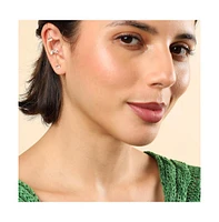 Sohi Gold-Plated Stones Cuff Earrings For Women