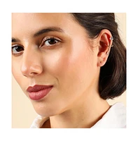 Sohi Gold-Plated Stones Cuff Earrings