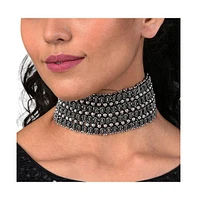Sohi Oxidised Statement Choker Necklace