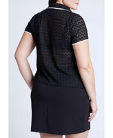 Eloquii Plus Textured Polo Shirt