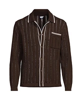 Lands' End Men's Long Sleeve Button Through Summer Polo Cardigan