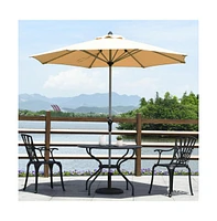 9 Feet Patio Outdoor Market Umbrella with Aluminum Pole without Weight Base