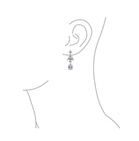 Bling Jewelry Cubic Zirconia Cz Cluster Leaf Marquise Teardrop Chandelier Earrings Silver Plated Brass