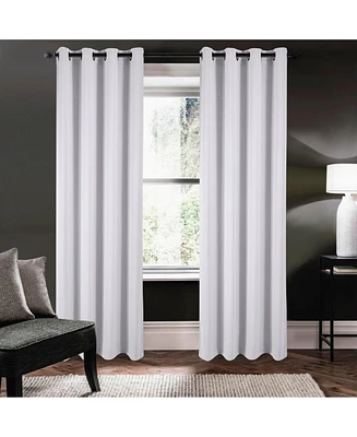 Kate Aurora 1 Piece White Light Filtering Grommet Top Window Curtain Panel