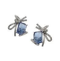 Sohi Crystal-Bow Stud Earrings