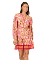 Adrianna Women's Printed Long-Sleeve Dress