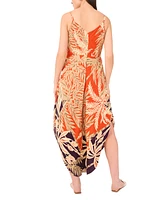 Vince Camuto Women's Printed Bow-Front Sleeveless Jumpsuit