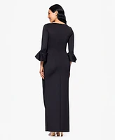 Betsy & Adam Women's V-Neck 3/4-Sleeve Sheath Dress