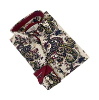 Elie Balleh Big Boys White Paisley Slim Fit Short Sleeve Shirt