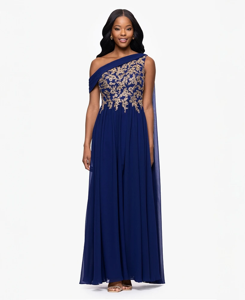 Betsy & Adam Women's Embroidered Off-The-Shoulder Dress