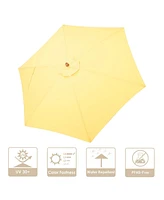 Yescom 9ft Outdoor Umbrella Replacement Canopy with 6 Ribs Market Table Top Sunshade Cover Garden Beach Balcony