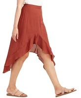 Bcx Juniors' Asymmetrical-Hem Gauzy Skirt