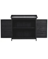 Outdoor Rustic Potting Bench with Storage