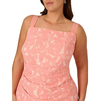 Adrianna Papell Plus Square-Neck Sheath Dress