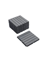 20-Piece Interlocking Deck Tiles - Light Gray Acacia