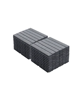 20-Piece Interlocking Deck Tiles - Light Gray Acacia