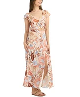 Bcx Juniors Sweetheart Neck Cap Sleeve Top Tiered Slit Hem Maxi Skirt
