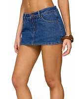 Edikted Women's Camelia Denim Mini Skort
