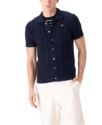 Members Only Men's Jc Polo Cable Knit Sweater