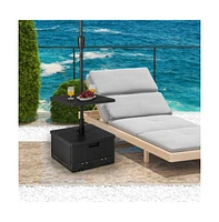 175 Lbs Outdoor Fillable Umbrella Base with Table Tray