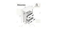 24 Inch Floor Cabinet with 2 Open Compartments and 2 Drawers