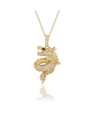 Suzy Levian Sterling Silver Cubic Zirconia Dragon Pendant Necklace