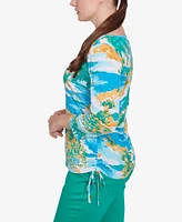 Ruby Rd. Petite Paradise Island Crinkle Knit Top