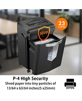 Bonsaii Paper Shredder, 18-Sheet 60-Minutes Shredder for Office Heavy Duty Cross-cut Shredder with 6 Gallon Pullout Basket 4 Casters(C149-C)