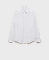 Mango Men's Cotton Regular-Fit Striped Shirt