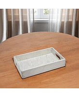 Rectangular Marble Serving Tray with Handles for Drinks Snacks and Tabletop Display
