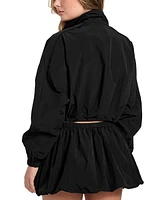 Guess Women's Nina Zip-Front Crop Jacket