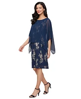Sl Fashions Petite Round-Neck Sheath Dress