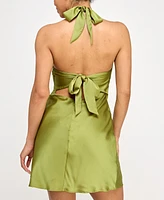 Seni & Cade Juniors' Tie-Back Satin A-Line Dress