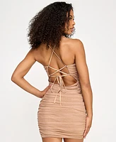 Seni & Cade Juniors' Embellished Mesh Bodycon Dress