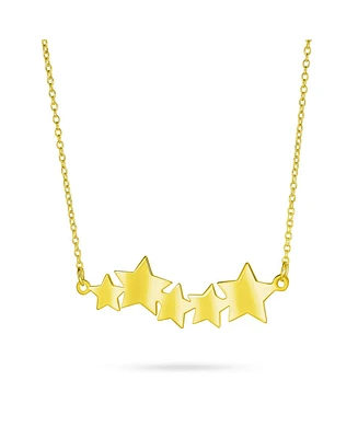 Bling Jewelry Name Plated Bar Sideways Horizontal Patriotic Usa American Rock Star Choker Station Necklace Gold .925 Sterling Silver