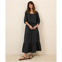 Pact Women's Organic Cotton Coastal Double Gauze Tiered Maxi Skirt