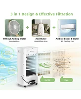 4-in-1 Portable Evaporative Air Cooler with Timer and 3 Modes
