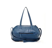 Susu Leather Satchel Bag Blue Shoulder Purse Women's Handbag