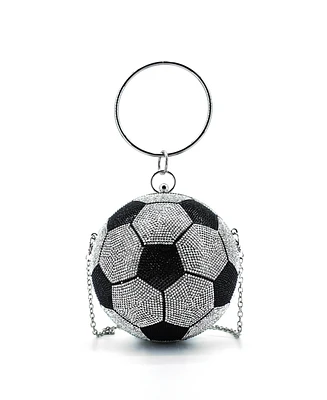 Like Dreams Striker Small Rhinestone Soccer Clutch Bag