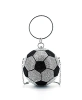 Like Dreams Striker Small Rhinestone Soccer Clutch Bag