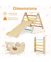 Gymax 7-in-1 Indoor Climbing Toys for Toddlers w/ Reversible Ramp Sea Lion Rocker