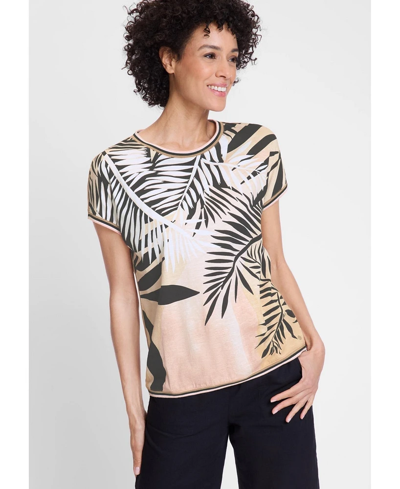 Olsen Women's Palm Print T-Shirt