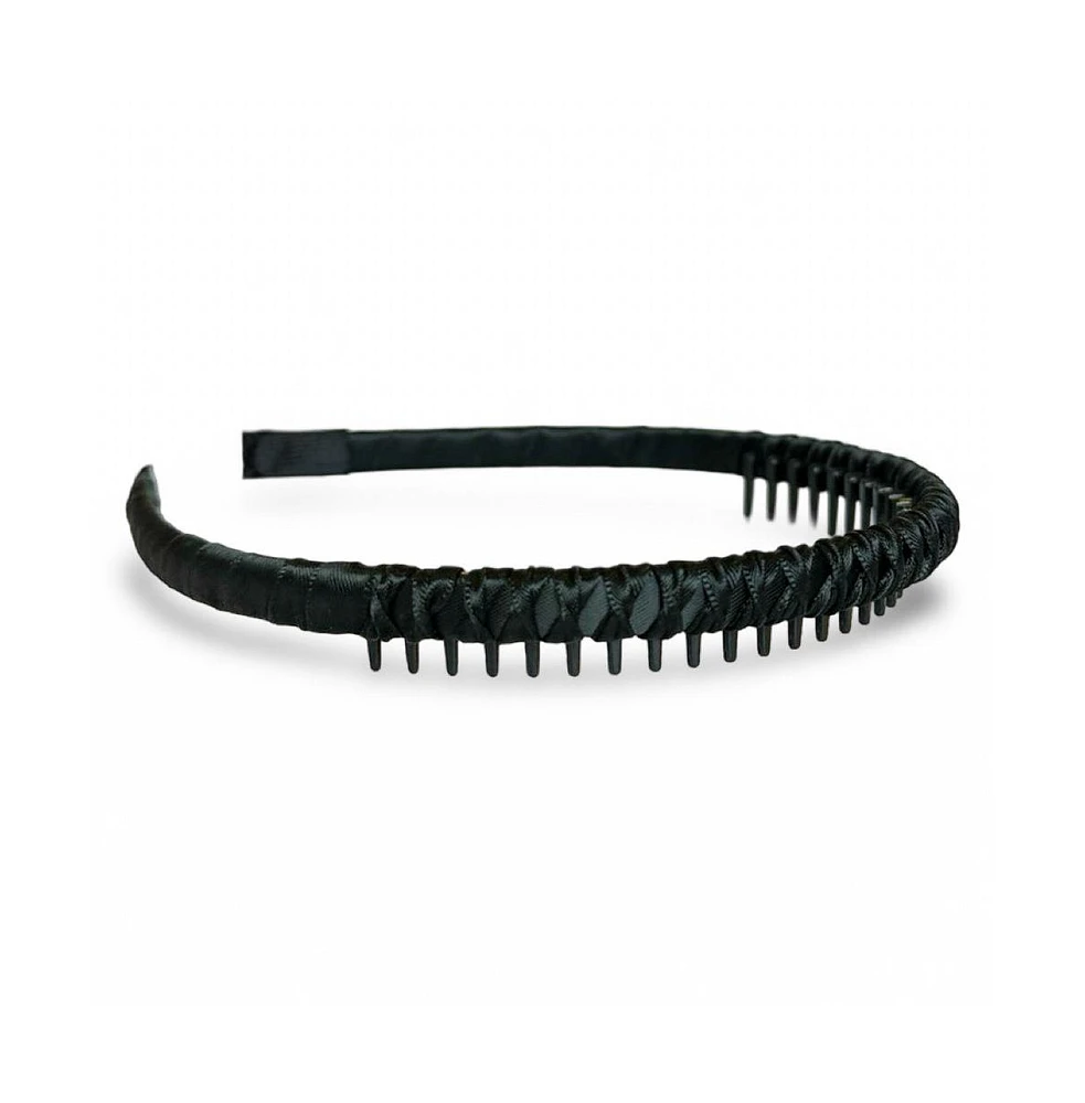 Thin Solid Headband - Black