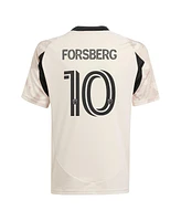 Adidas Big Boys and Girls Emil Forsberg Tan New York Red Bulls 2025 Stone Kit Replica Player Jersey