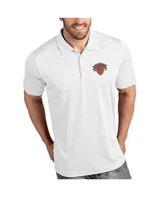 Antigua Men's White New York Knicks Tribute Polo Shirt