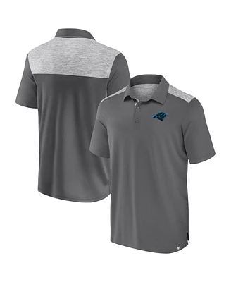 Fanatics Men's Gray Carolina Panthers Long Shot Polo Shirt