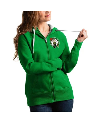 Antigua Women's Kelly Green Boston Celtics Victory Full-Zip Hoodie