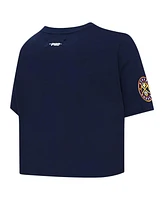 Pro Standard Women's Navy Denver Nuggets Jewels Boxy Cropped T-Shirt